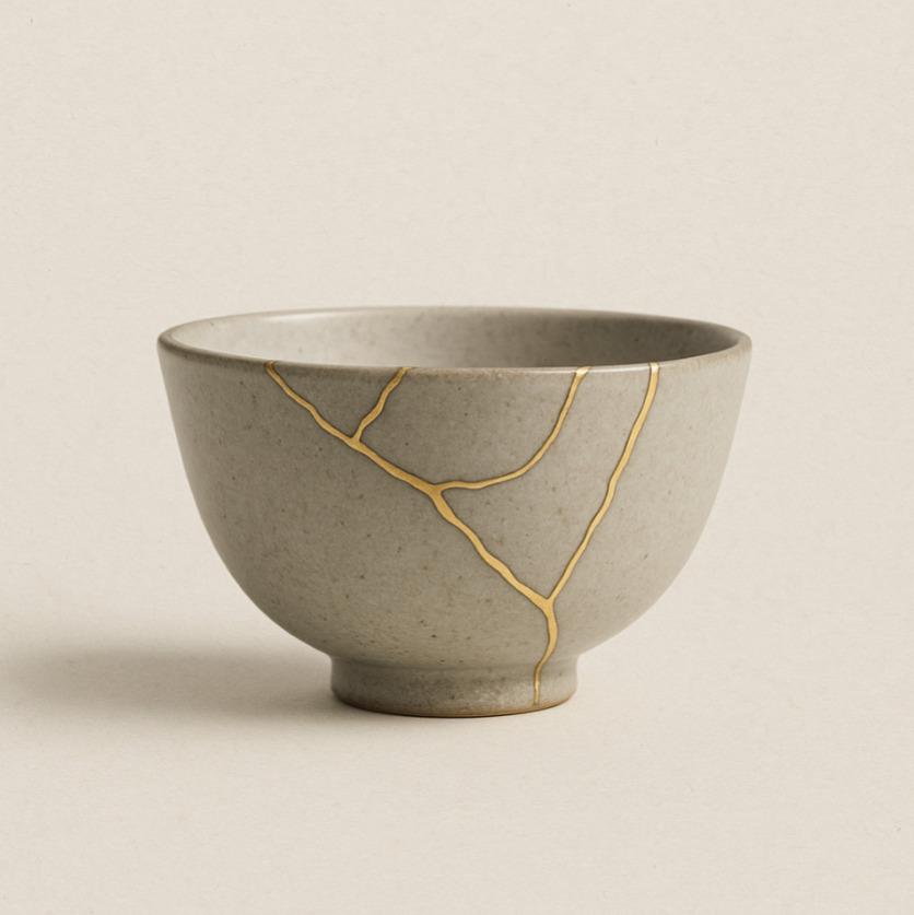 Kintsugi: la grieta rellena de oro, subrayada en vez de escondida